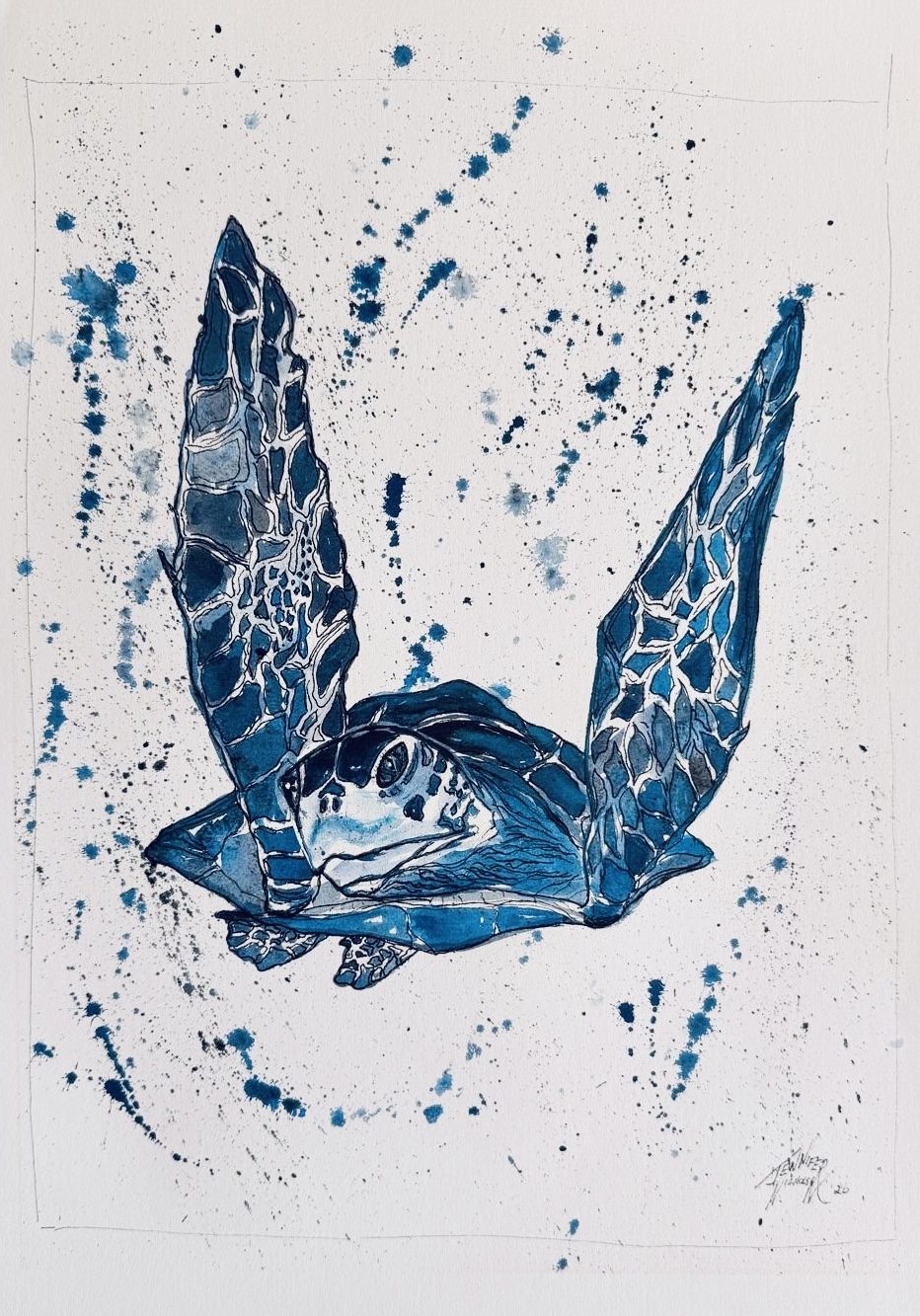 Painting by Jennifer Nicholson, watercolour and acrylic