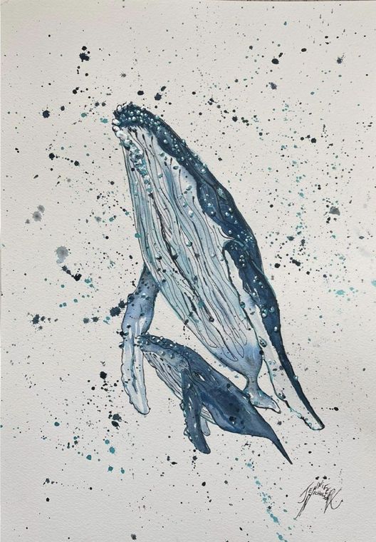 Painting by Jennifer Nicholson, watercolour and acrylic