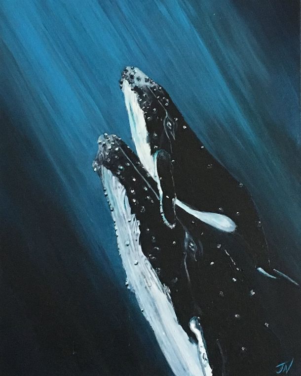Painting by Jennifer Nicholson, watercolour and acrylic