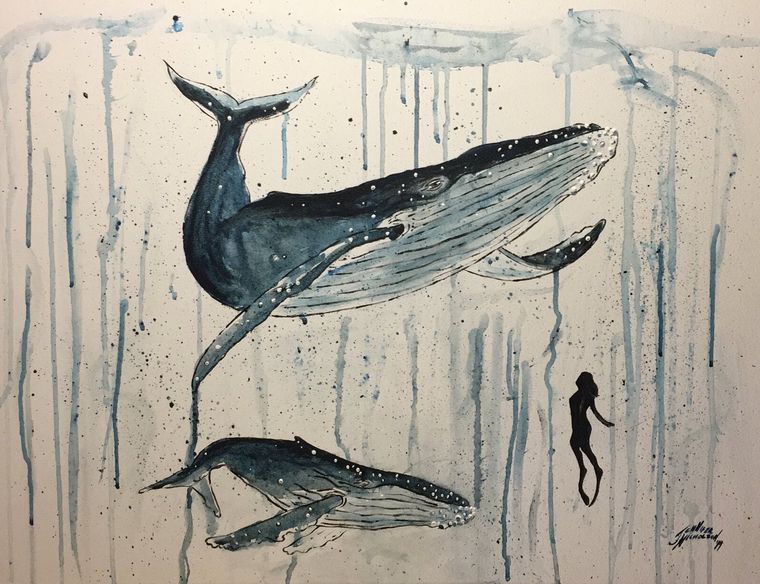 Painting by Jennifer Nicholson, watercolour and acrylic